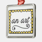 Eine Kunst-Quadrat-Verzierung Silbernes Ornament (Links)