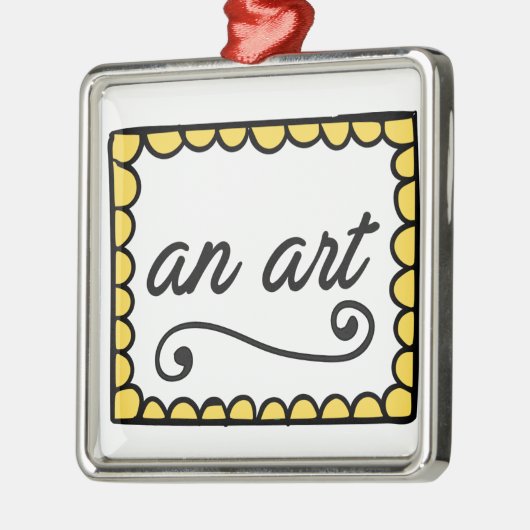 Eine Kunst-Quadrat-Verzierung Silbernes Ornament (Links)