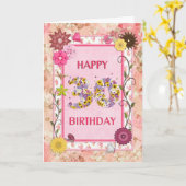 Eine Kunsthandwerkskarte zum 30. Geburtstag Karte (Gelbe Blume)