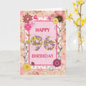 Eine Kunsthandwerkskarte zum 96. Geburtstag Karte (Gelbe Blume)