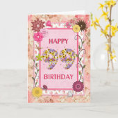 Eine Kunsthandwerkskarte zum 99. Geburtstag Karte (Gelbe Blume)