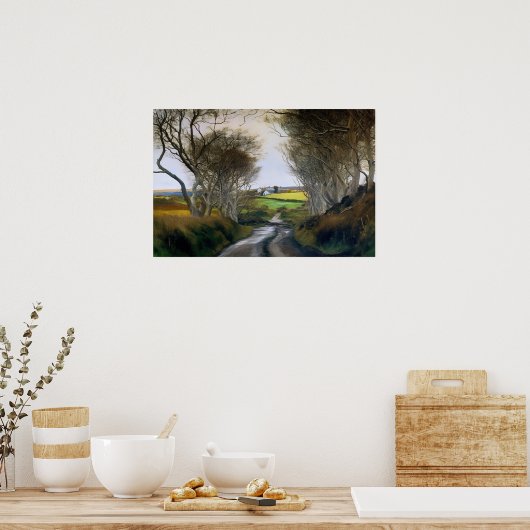 Eine kurvenreiche Landstraße Poster (Küche)