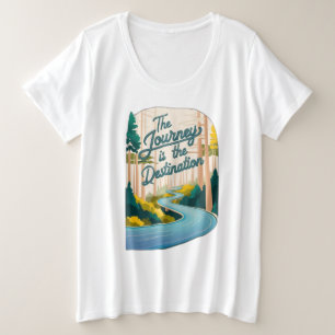 Eine kurvenreiche Straße, die durch den Wald führt Große Größe T-Shirt