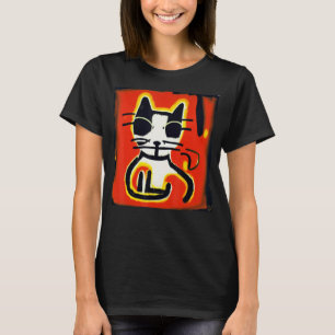 Eine Kurze Haarkatze im künstlerischen Stil T-Shirt
