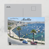 Eine Küstenansicht von Malta Postkarte (Vorne/Hinten)