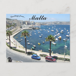 Eine Küstenansicht von Malta Postkarte