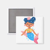 Eine lächelnde Meerjungfrau-Prinzessin Magnet (Vorderseite/Rückseite)
