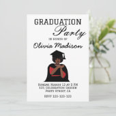 Eine lächelnde schwarz-weiße Graduierungspartei Einladung (Stehend Vorderseite)