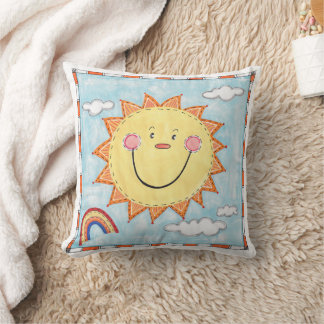 Eine lächelnde Sonne Kissen