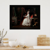 Eine Lady, die auf Harfe spielt von Richard Cosway Poster (Küche)