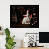 Eine Lady, die auf Harfe spielt von Richard Cosway Poster (Heimbüro)