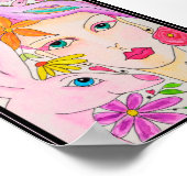 Eine Lady, ein Bunny und ein Vogel Poster (Ecke)