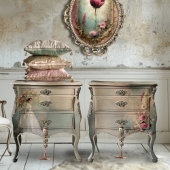 Eine Lady & ein Parasol, ein weißes Blumenportrait Seidenpapier