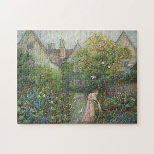 Eine Lady im Garten von Maria Spartali Stillman Puzzle (Horizontal)