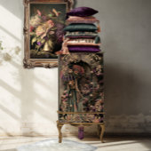 Eine Lady und ein Fasan, Chinoiserie, Portrait Art Seidenpapier