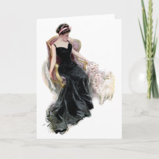 Eine Lady und ihre Katzen Karte