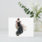 Eine Lady und ihre Katzen Postkarte (Stehend Vorderseite)