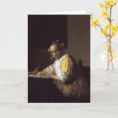 Eine Lady Writing Karte (Gelbe Blume)