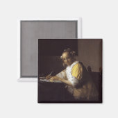 Eine Lady Writing Magnet (Vorderseite/Rückseite)