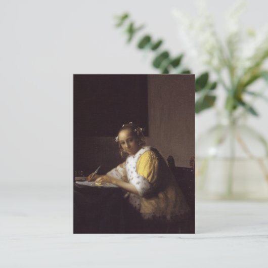 Eine Lady Writing Postkarte (Stehend Vorderseite)