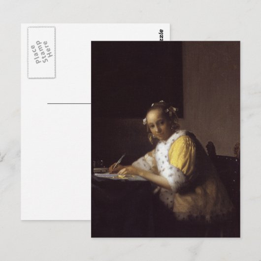 Eine Lady Writing Postkarte (Vorne/Hinten)