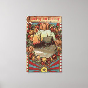 Eine Land-Szene mit Erzeugnis-Grenze Leinwanddruck