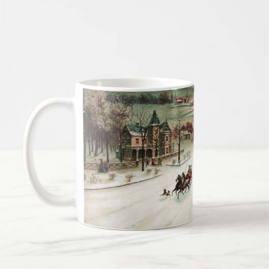 Eine Land-Weihnachtsszene Kaffeetasse (Links)