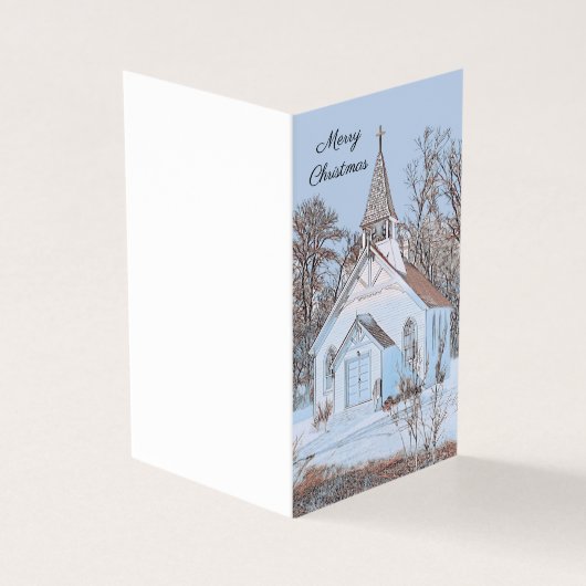 Eine Landkirche, eingebettet in den Schnee - Light (Vorderseite)
