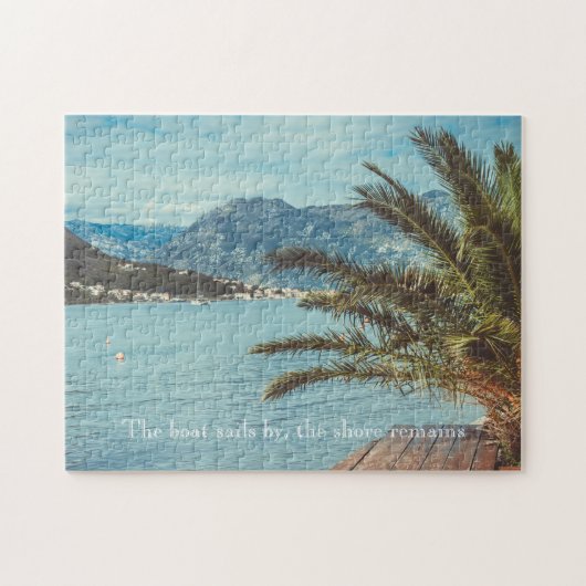 Eine Landschaft mit Bergen und Palmen Puzzle (Horizontal)