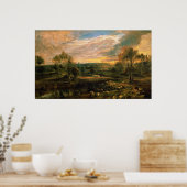 Eine Landschaft mit einem Hirten und seiner Flock Poster (Küche)