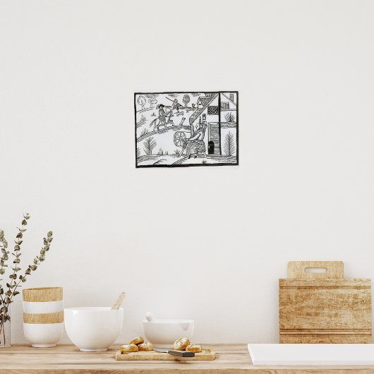 Eine Landschaft mit einer sich drehenden Frau Poster (Küche)