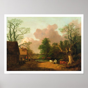 Eine Landschaft mit Figuren, landwirtschaftlichen Poster