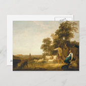 Eine Landschaft mit Hirten und Hirten Postkarte (Vorne/Hinten)