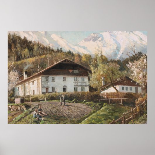 Eine Landschaft mit rosa Licht | Landschaft Poster (Vorne)