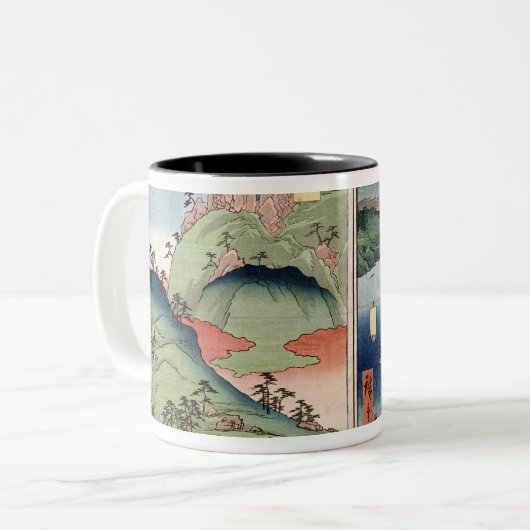 Eine Landschaft und ein Meerblick Zweifarbige Tasse (Vorderseite Links)