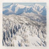 Eine landschaftliche Ansicht von Snowybergen und Glasuntersetzer (Vorderseite)