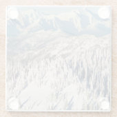 Eine landschaftliche Ansicht von Snowybergen und Glasuntersetzer (Rückseite)