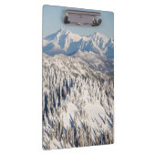 Eine landschaftliche Ansicht von Snowybergen und Klemmbrett (Rechts)