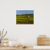 Eine landschaftliche Aussicht auf eine Scheune in  Poster (Küche)