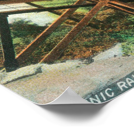 Eine Landschaftliche Eisenbahn am Ufer des Sacrame Poster (Ecke)