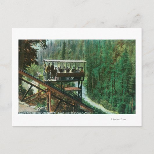 Eine Landschaftliche Eisenbahn am Ufer des Sacrame Postkarte (Vorderseite)