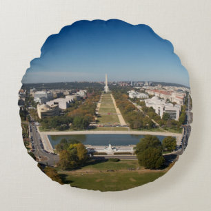 Eine Landschaftsansicht des Washington DC Rundes Kissen