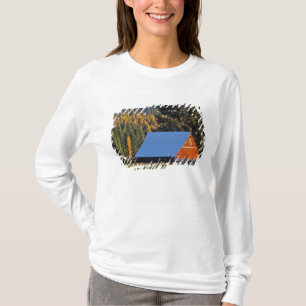 Eine landwirtschaftlich genutzte rote Scheune, erb T-Shirt