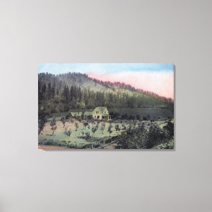 Eine Landwohnsitzlandschaft Leinwanddruck