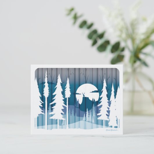 Eine lange Winternacht im vergessenen Wald - Postkarte (Stehend Vorderseite)