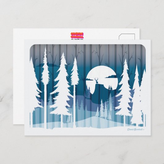 Eine lange Winternacht im vergessenen Wald - Postkarte (Vorne/Hinten)