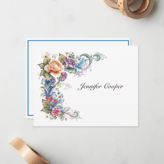 Eine Laune der Rose von Ihrem Schreibtisch aus Mitteilungskarte (Vorderseite/Rückseite Beispiel)