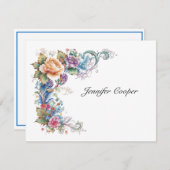 Eine Laune der Rose von Ihrem Schreibtisch aus Mitteilungskarte (Vorne/Hinten)