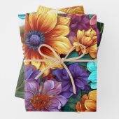 Eine lebendige Auswahl an Blume Geschenkpapier Set (Beispiel)