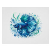 Eine lebendige Blue Betta Fish Print Poster (Vorderseite)